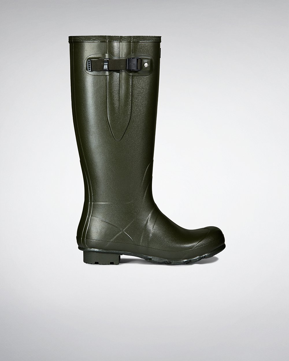 Botas De Altas Hunter Hombre Norris Field Side Adjustable Neoprene Lined - Verde Oscuro Oliva - Arge